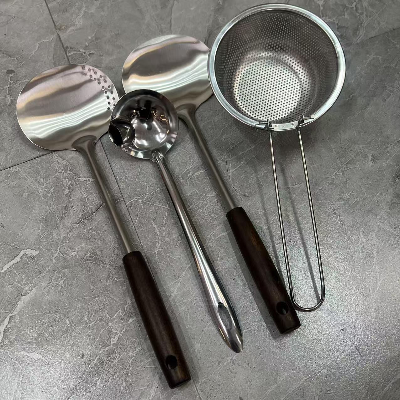 蘑菇铲加煎铲加火锅漏勺加滤油勺四件套家用厨房必备【汤家限定】