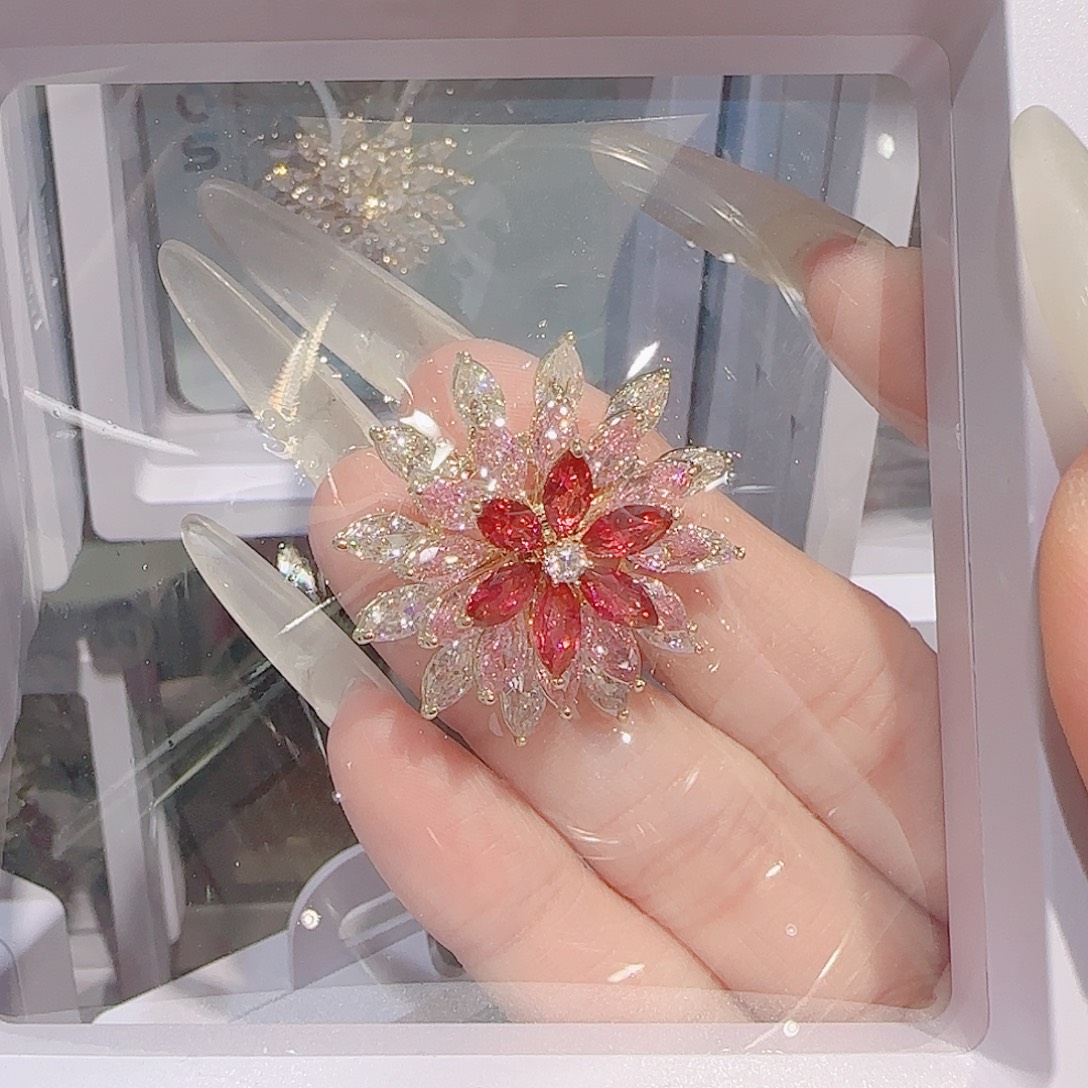 锆石铜合金925银胸针