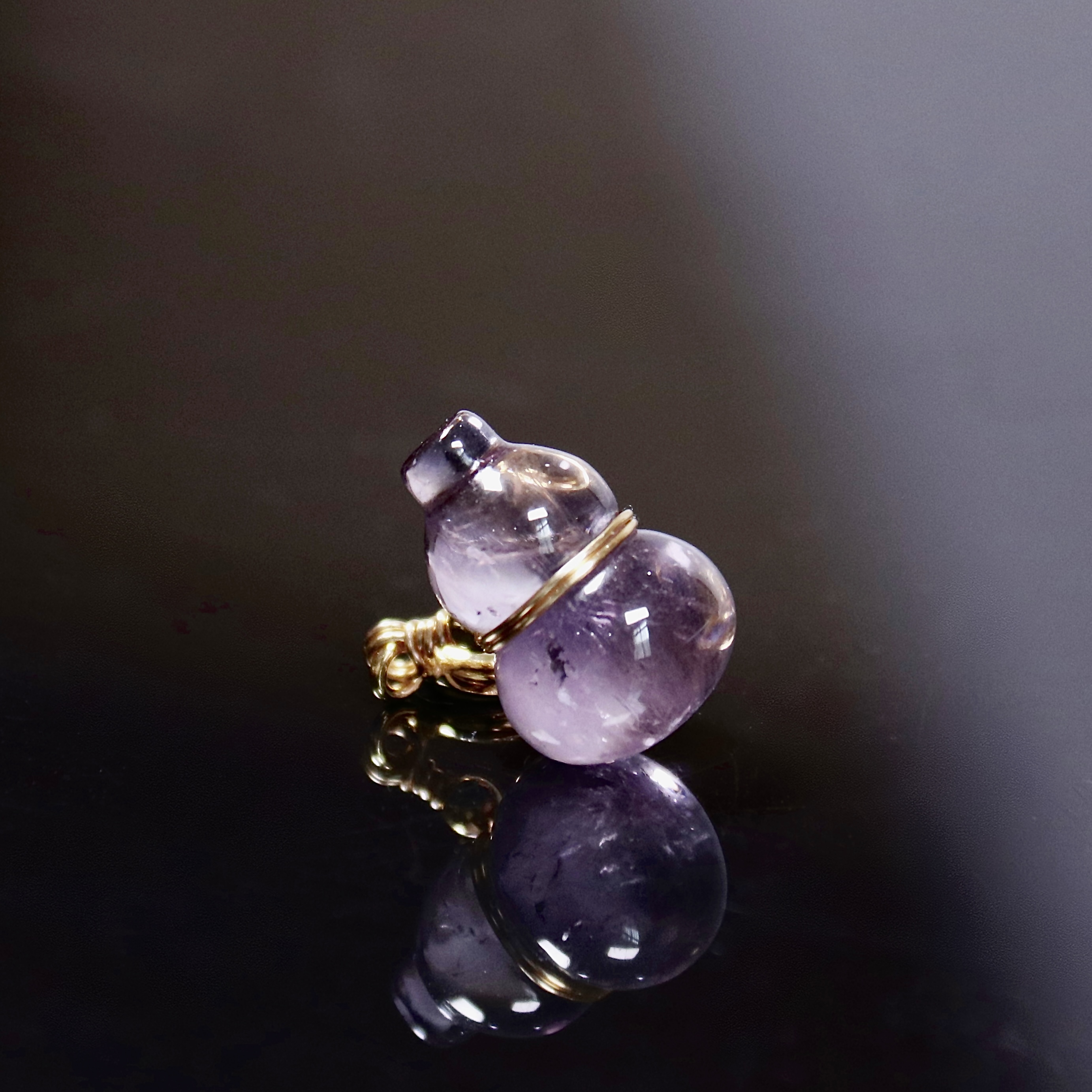 【弥真九华】天然紫水晶小葫芦万能扣吊坠百搭 JHS00025-1