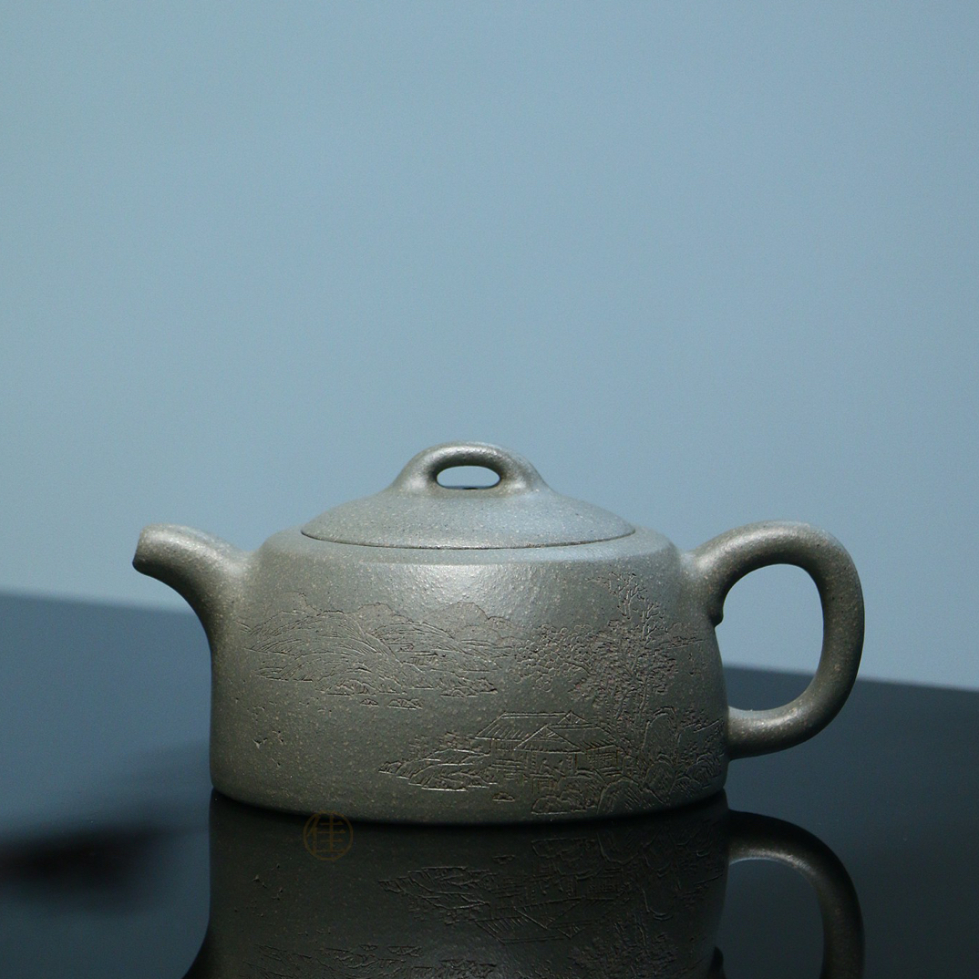 吃茶乐土-全手工 井栏 陈凤鸣 原矿青段 240毫升 宜兴紫砂壶