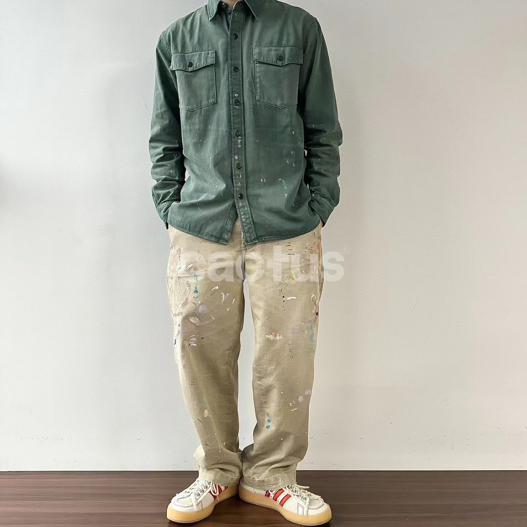 美式泼墨纯原无标RLSailingerStraightFitChin直筒斜纹布休闲裤