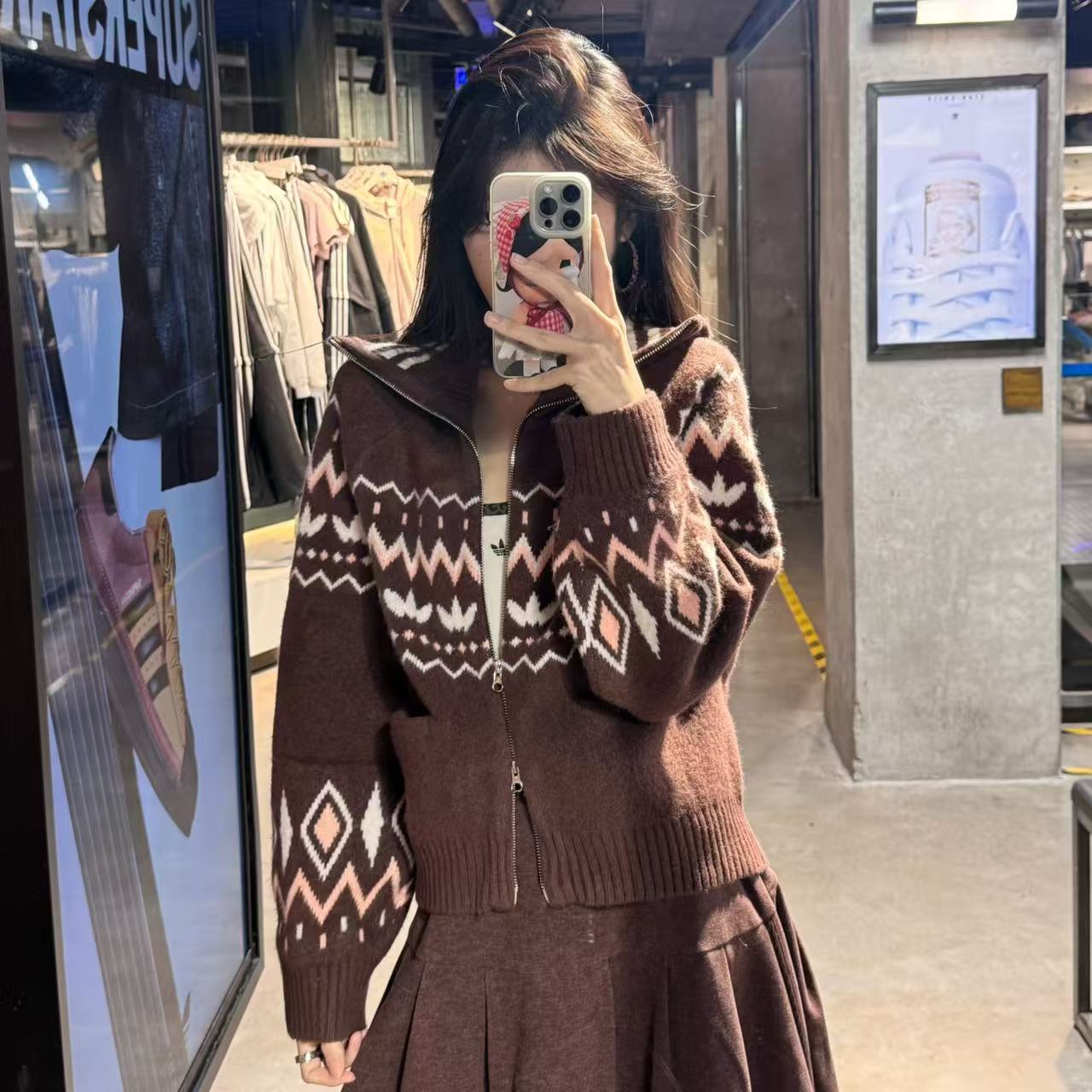 adidas FAIR ISLE CARDIGAN 运动针织衫 KS5985 