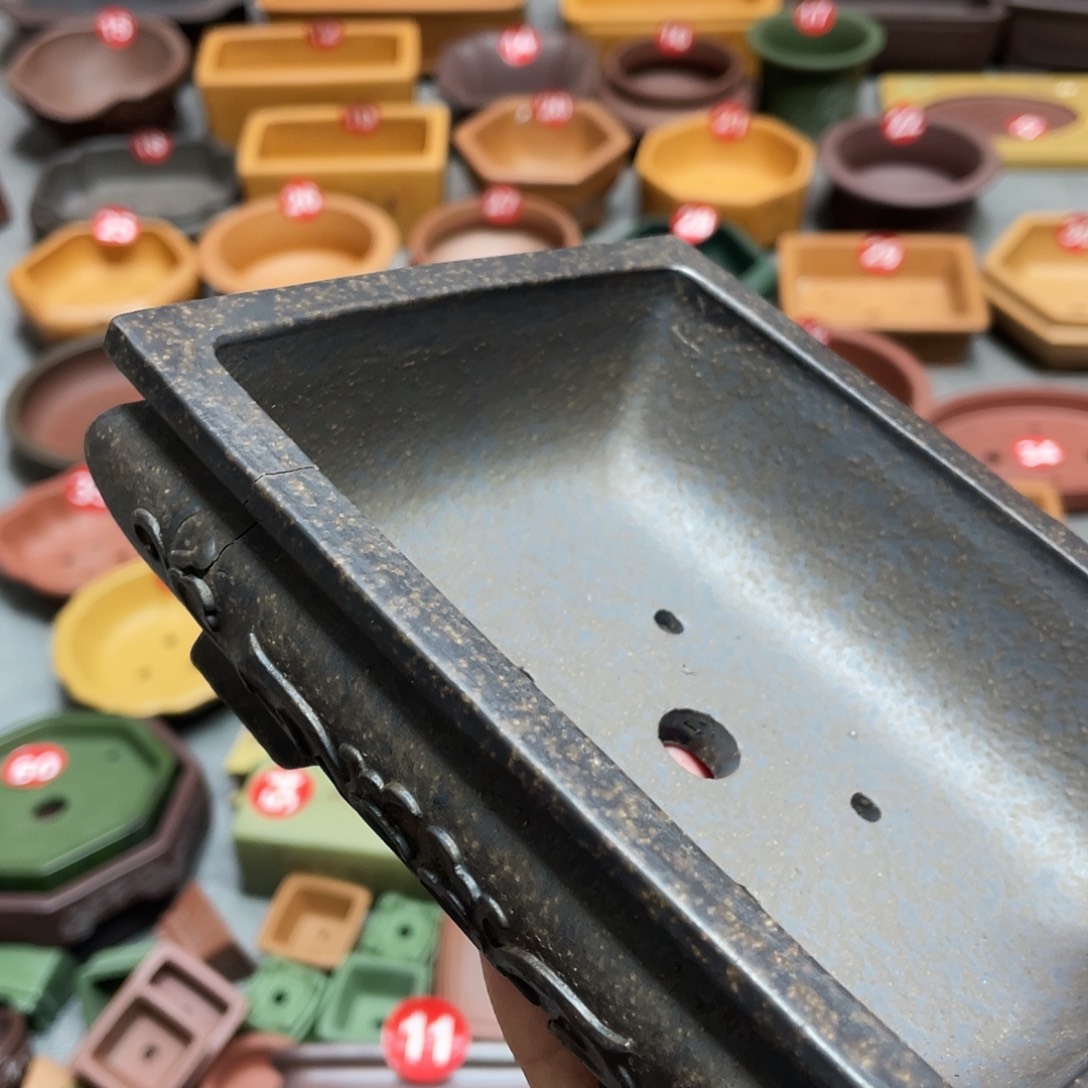 從***溶紫砂小盆14*11*3.5cmm瑕