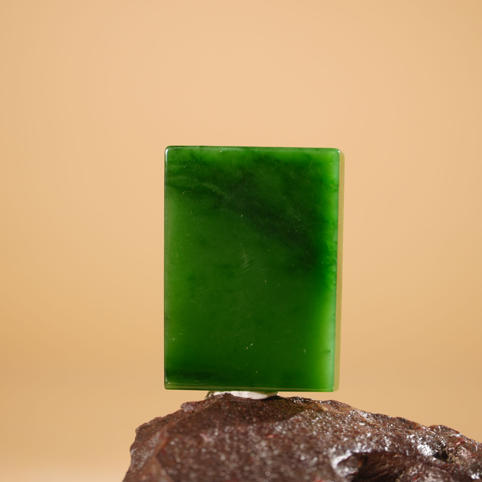 HE50232和田玉俄7碧玉无事牌吊坠