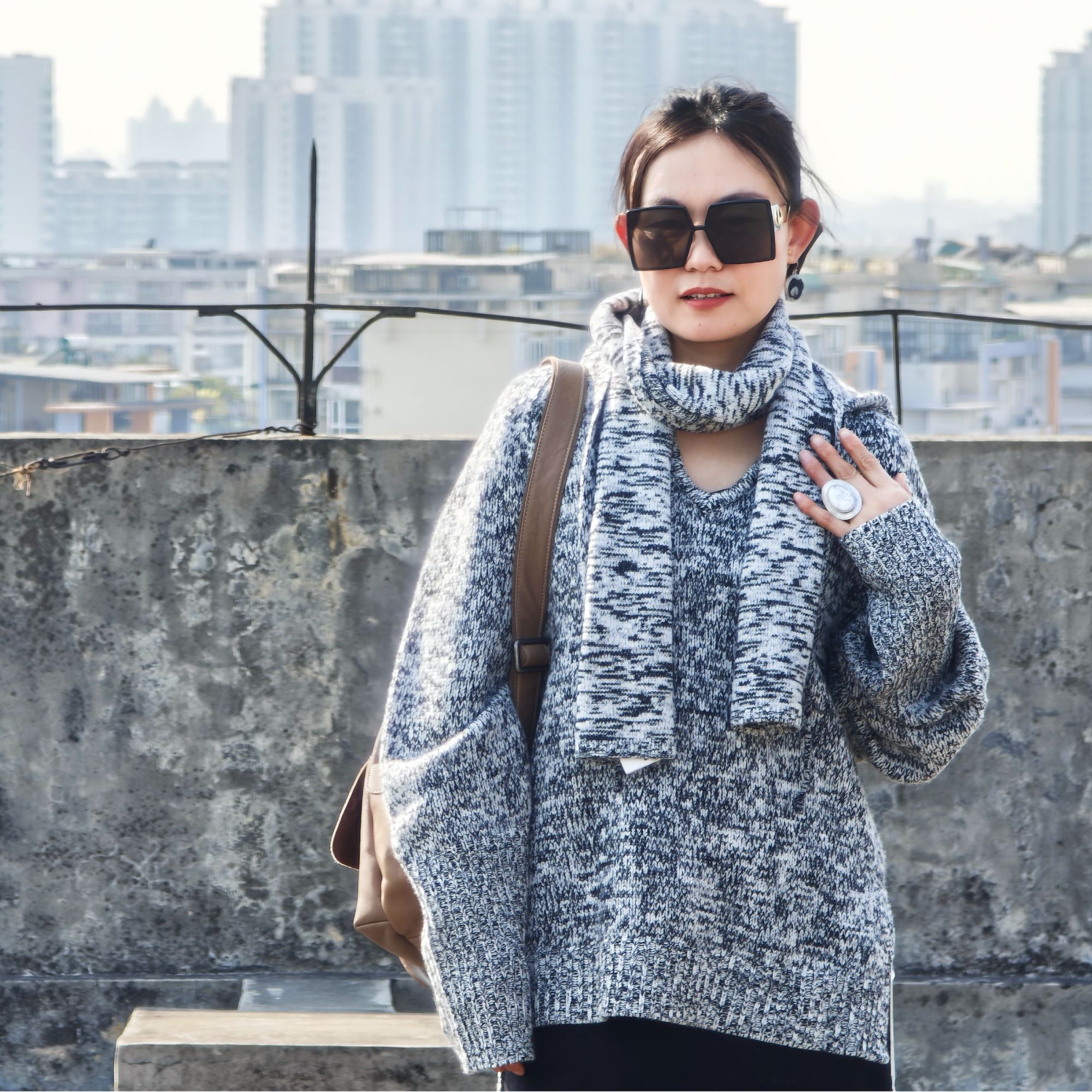 云图毛衣  时尚提花100绵羊毛  设计款