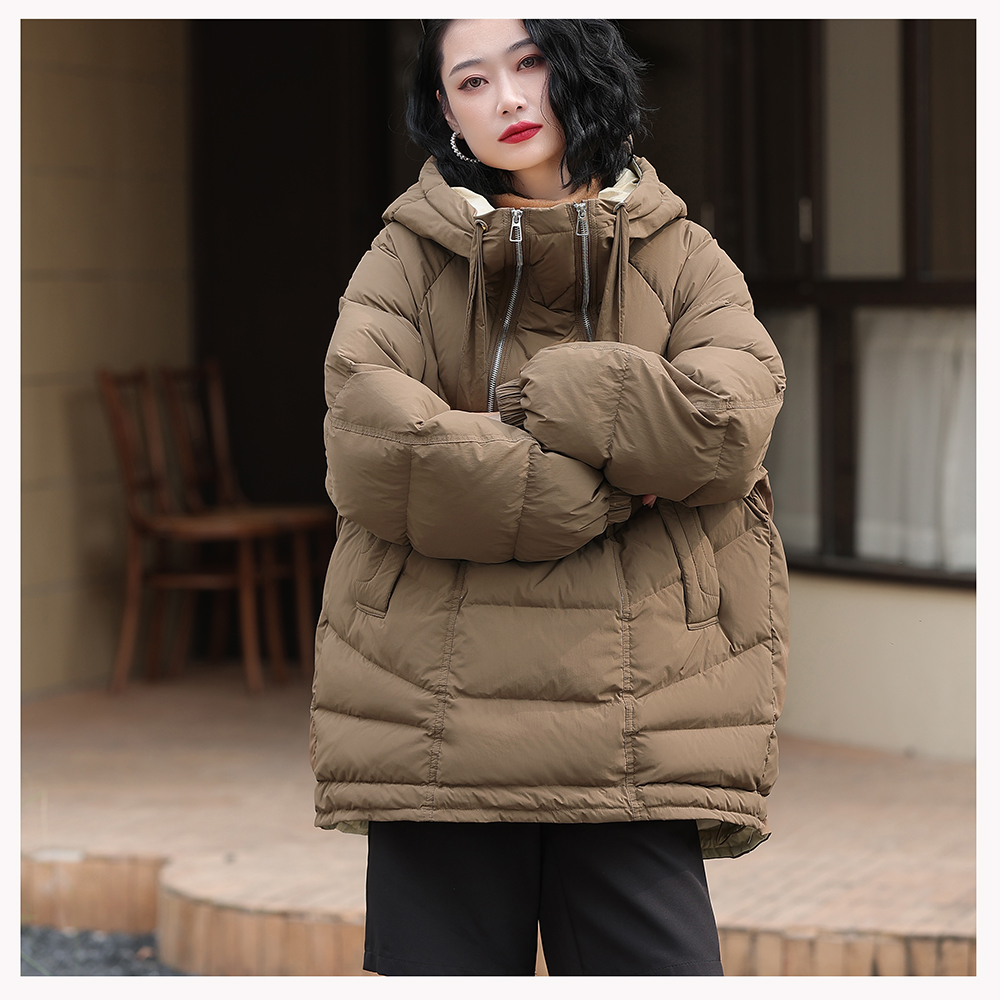 0365 秋冬新款女士休闲宽松拉链羽绒外套