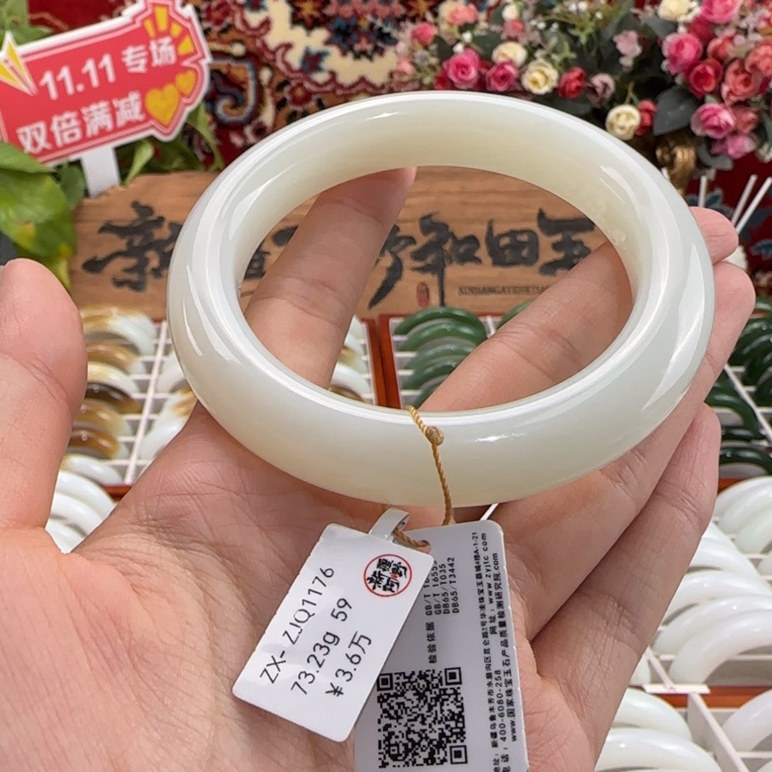 和田玉未镶嵌手镯羊脂白玉手镯 老熟度赞 油性赞