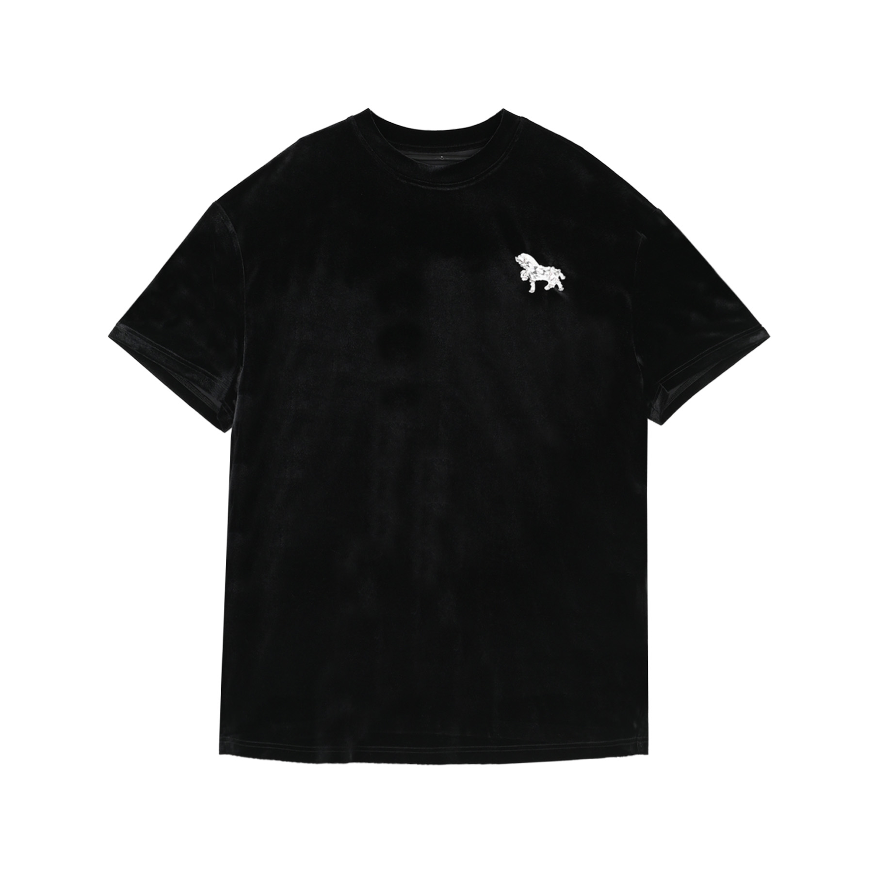 圆领短袖丝绒T恤大码女装宽松型复古常规通用上衣cvc20298