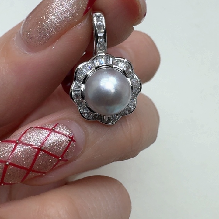 海水珍珠颈饰银S925镶嵌