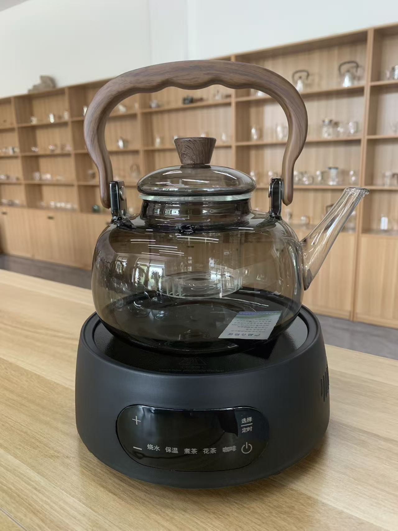 25年新款洛洋1500w大功率电陶炉大容量提梁壶煮茶烧水玻璃定时