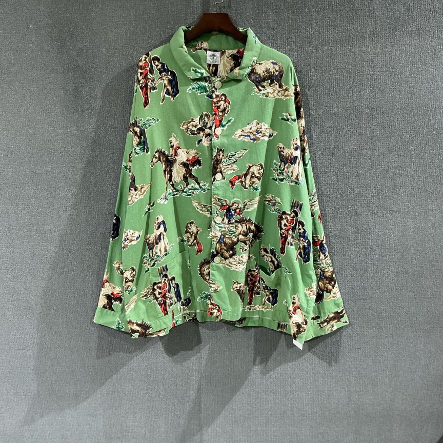 99新 maje  Saint Michael（pm）图案印花衬衫 99新L码/6723