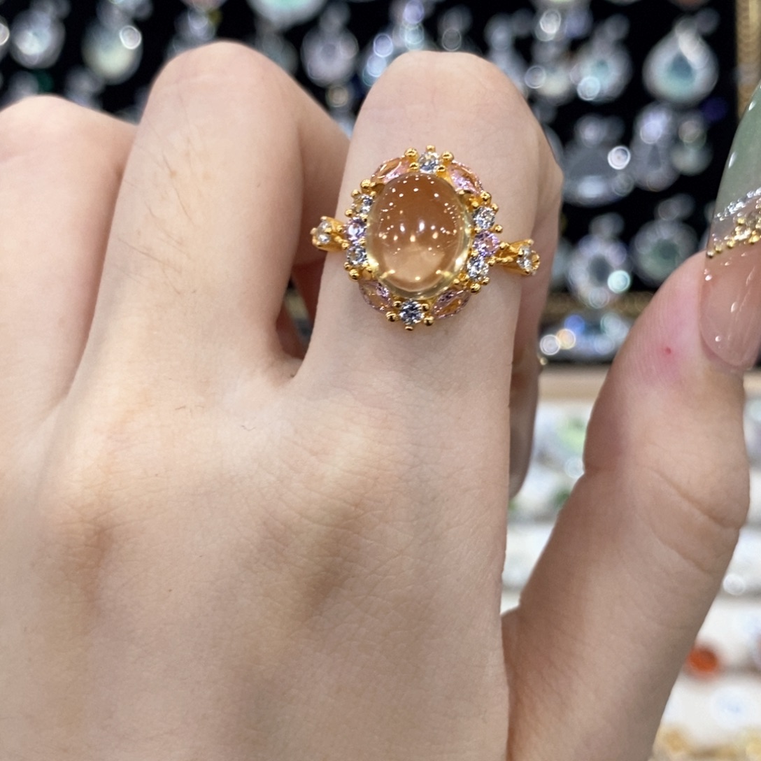 银S925镶嵌戒指黄晶