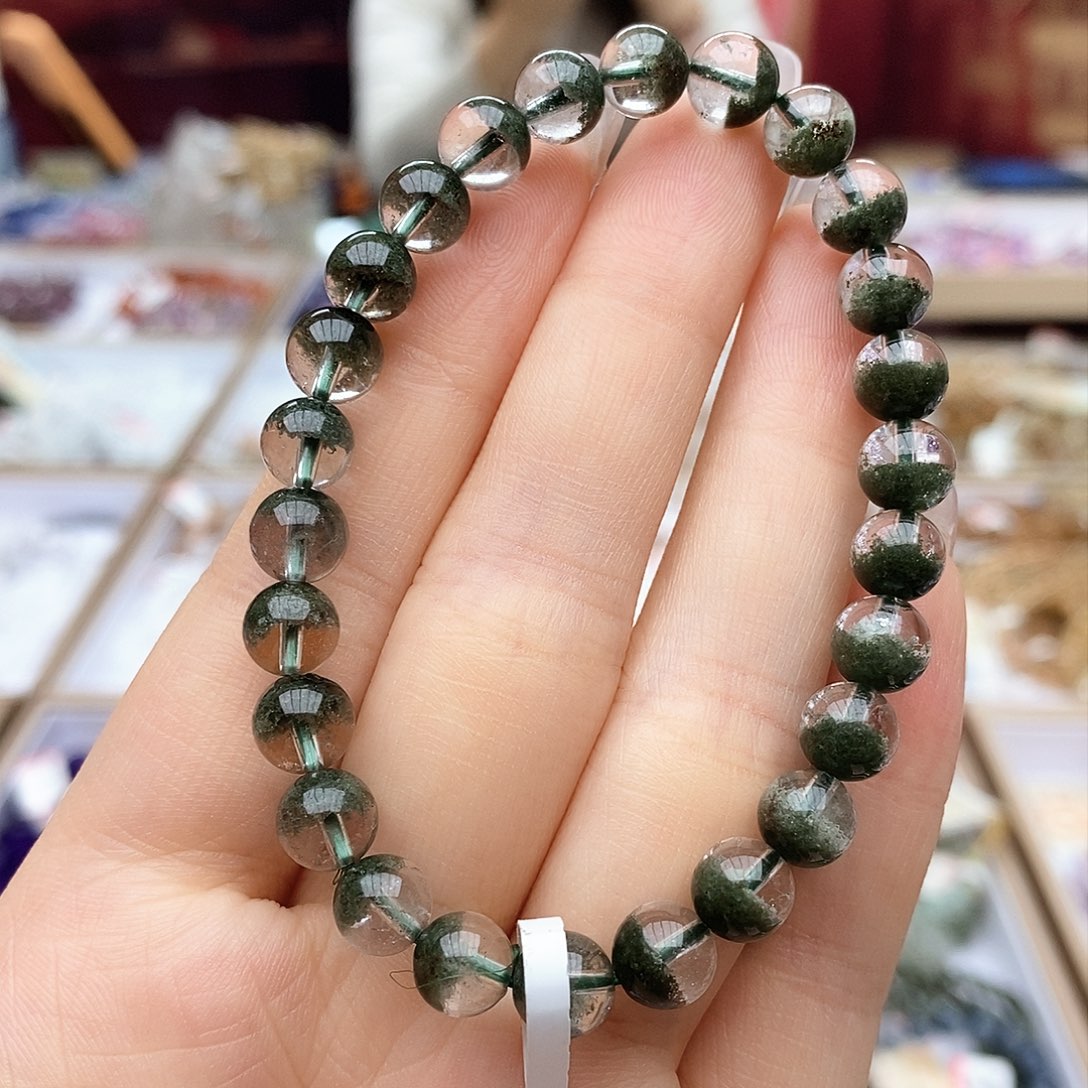 水晶手链未镶嵌W087 绿幽灵