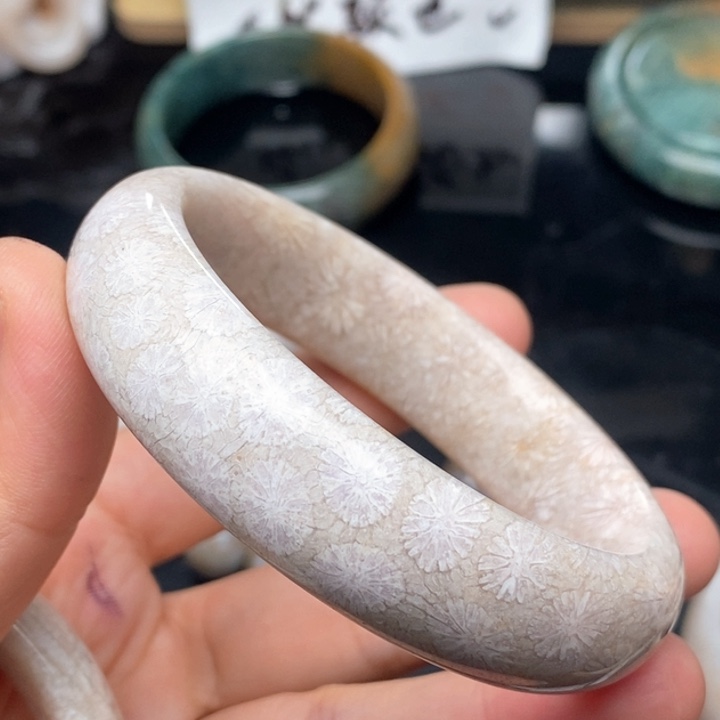 硅化珊瑚（珊瑚玉）未镶嵌手镯忻****）