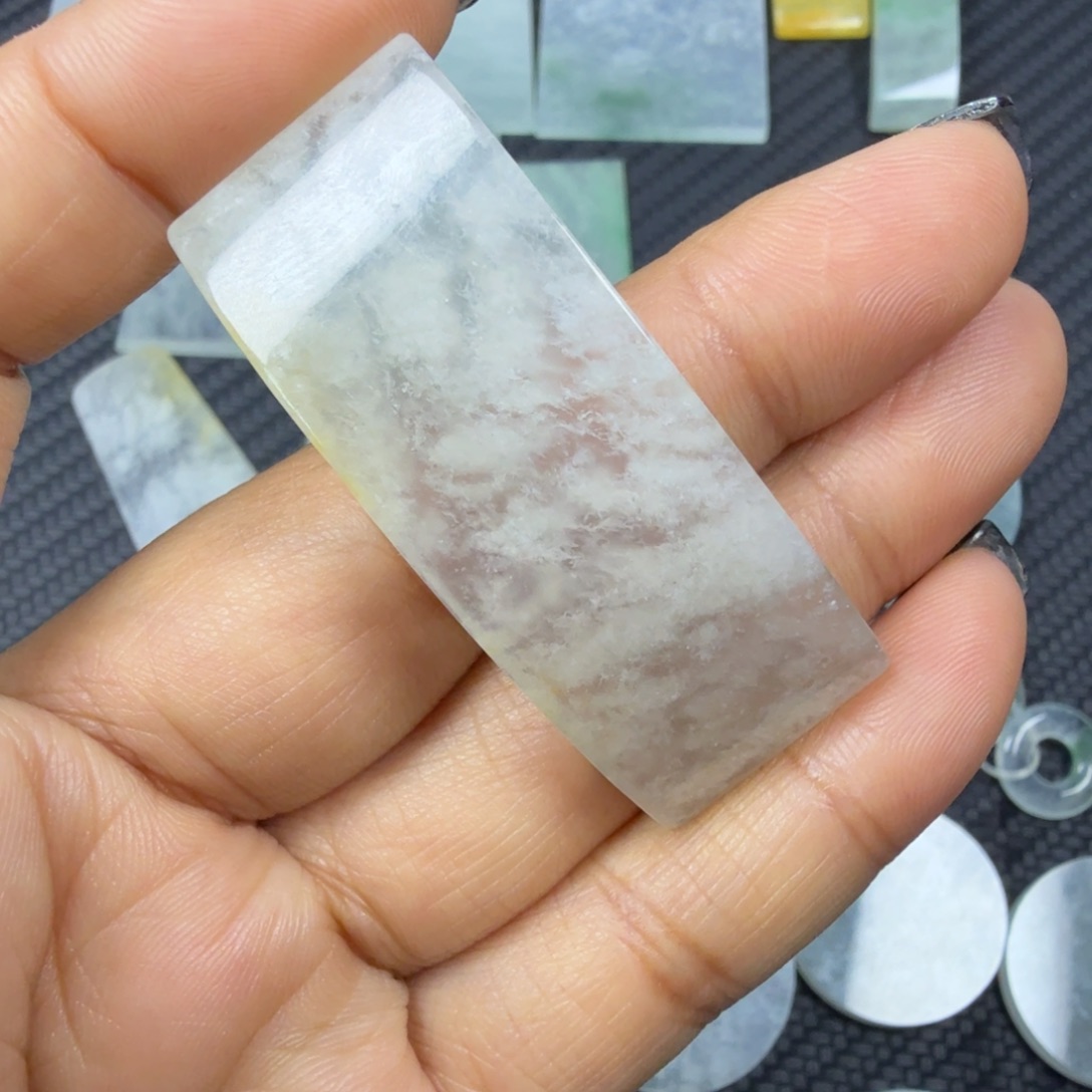 翡翠颈饰未镶嵌h*h天然缅甸a货翡翠