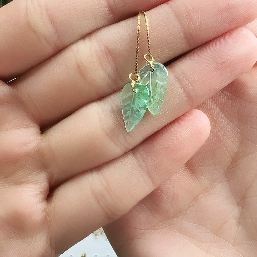 翡翠耳饰银S925镶嵌耳饰