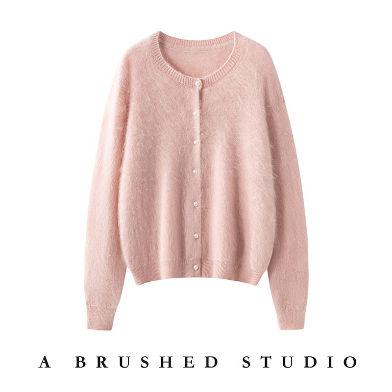 【云感拉绒】圆领珍珠扣拉绒开衫