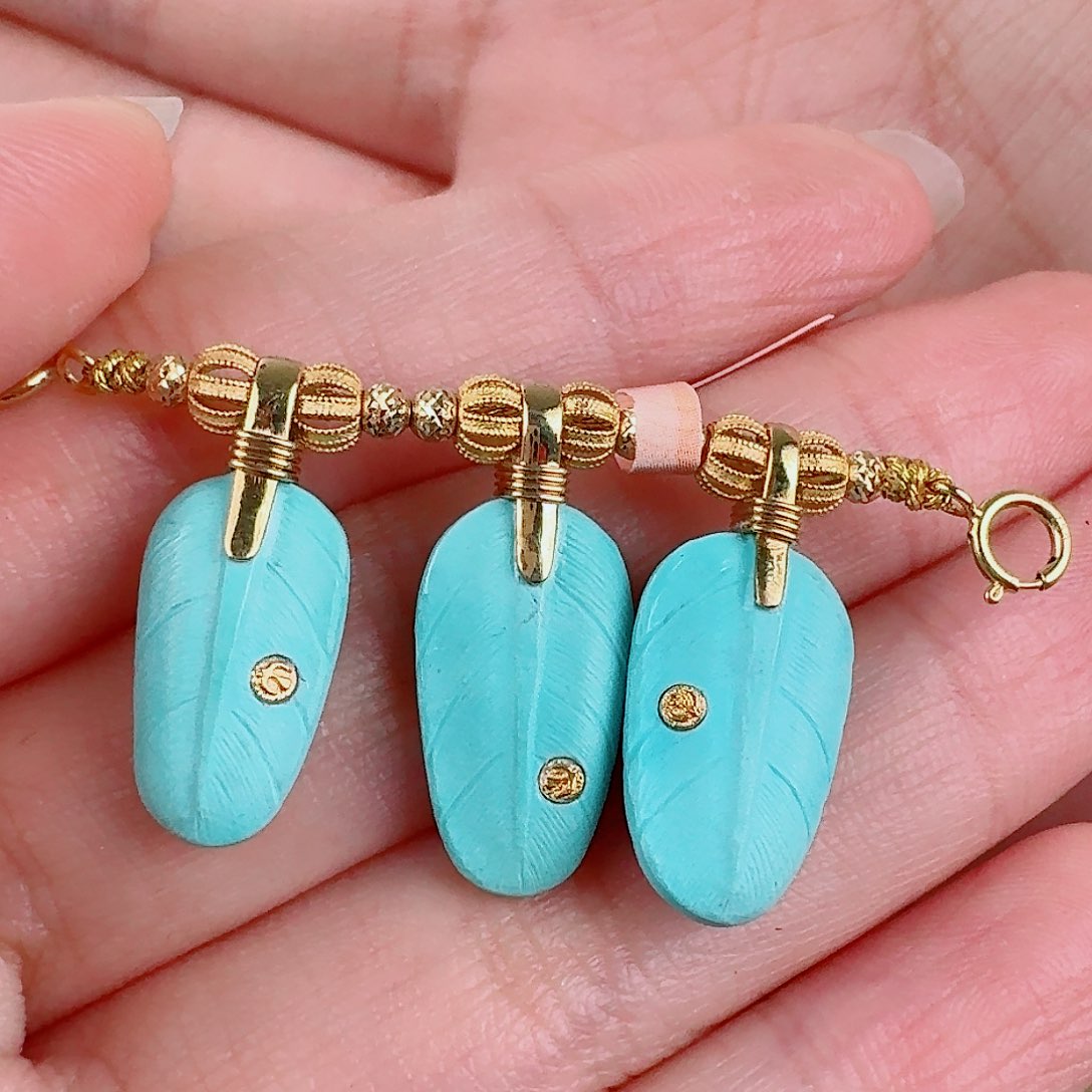 18K金镶嵌绿松石珠宝奇石