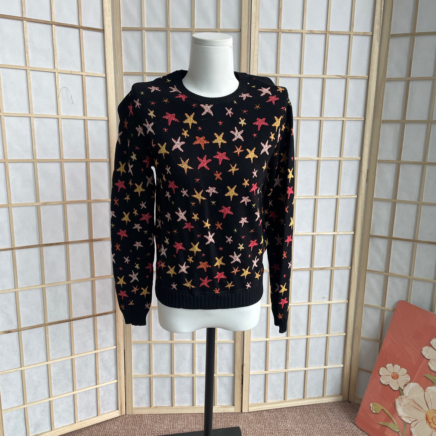 99新 Valentino/华伦天奴 A10745 valentino 黑色 星星 毛衣 全新