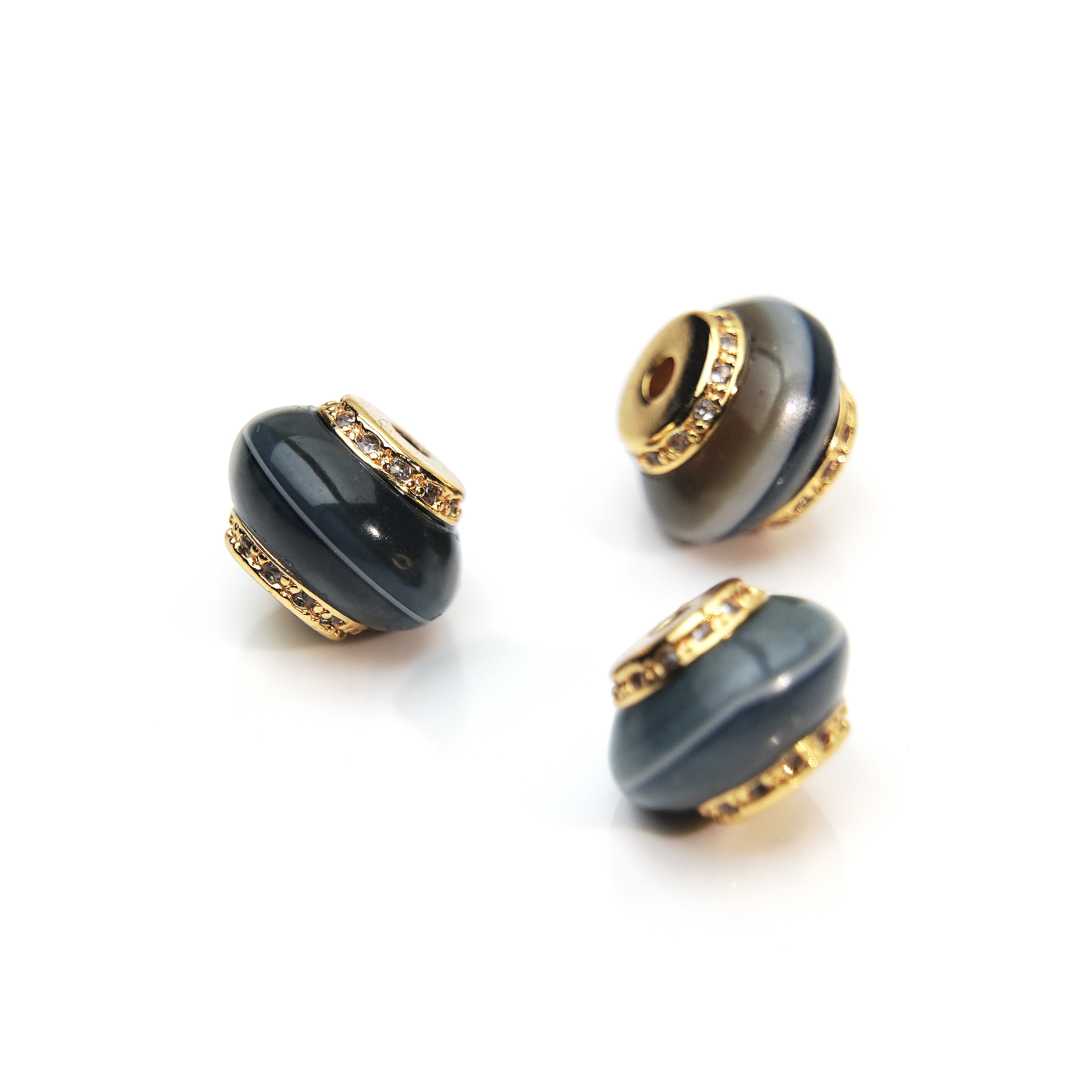 【玖仰文玩】珠改系列 飞碟缠丝一线顶珠腰珠配饰 10.2mm JY148