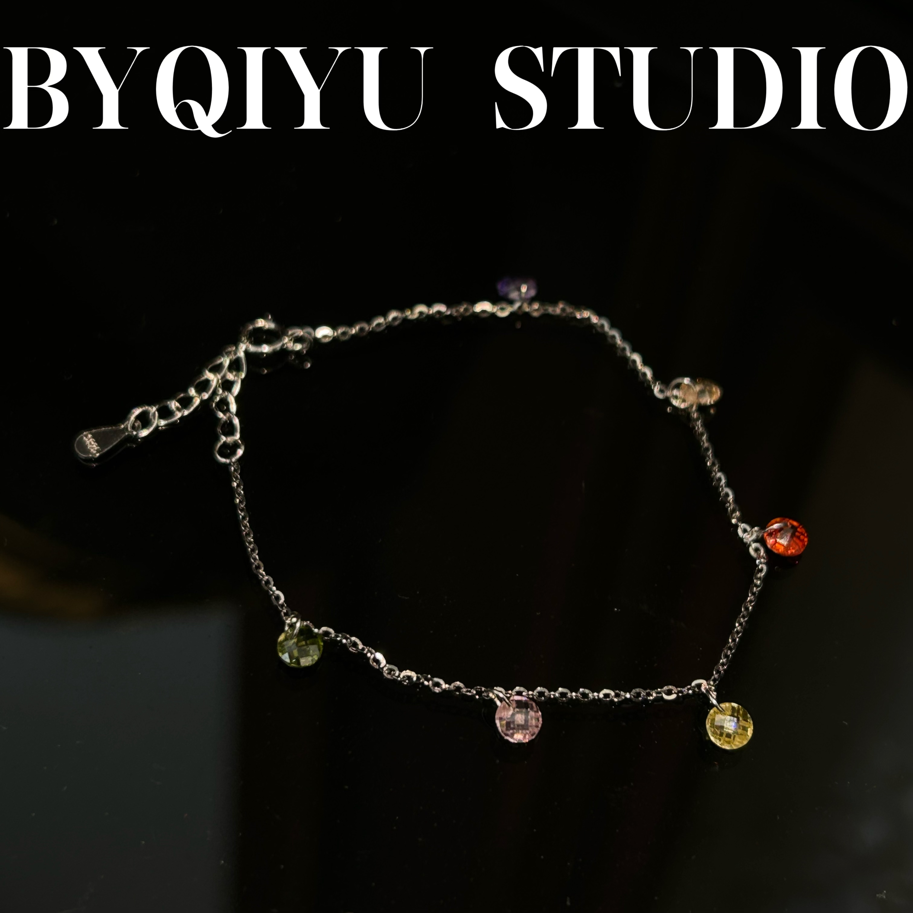 925银手链 S925银彩虹星河可调节手链