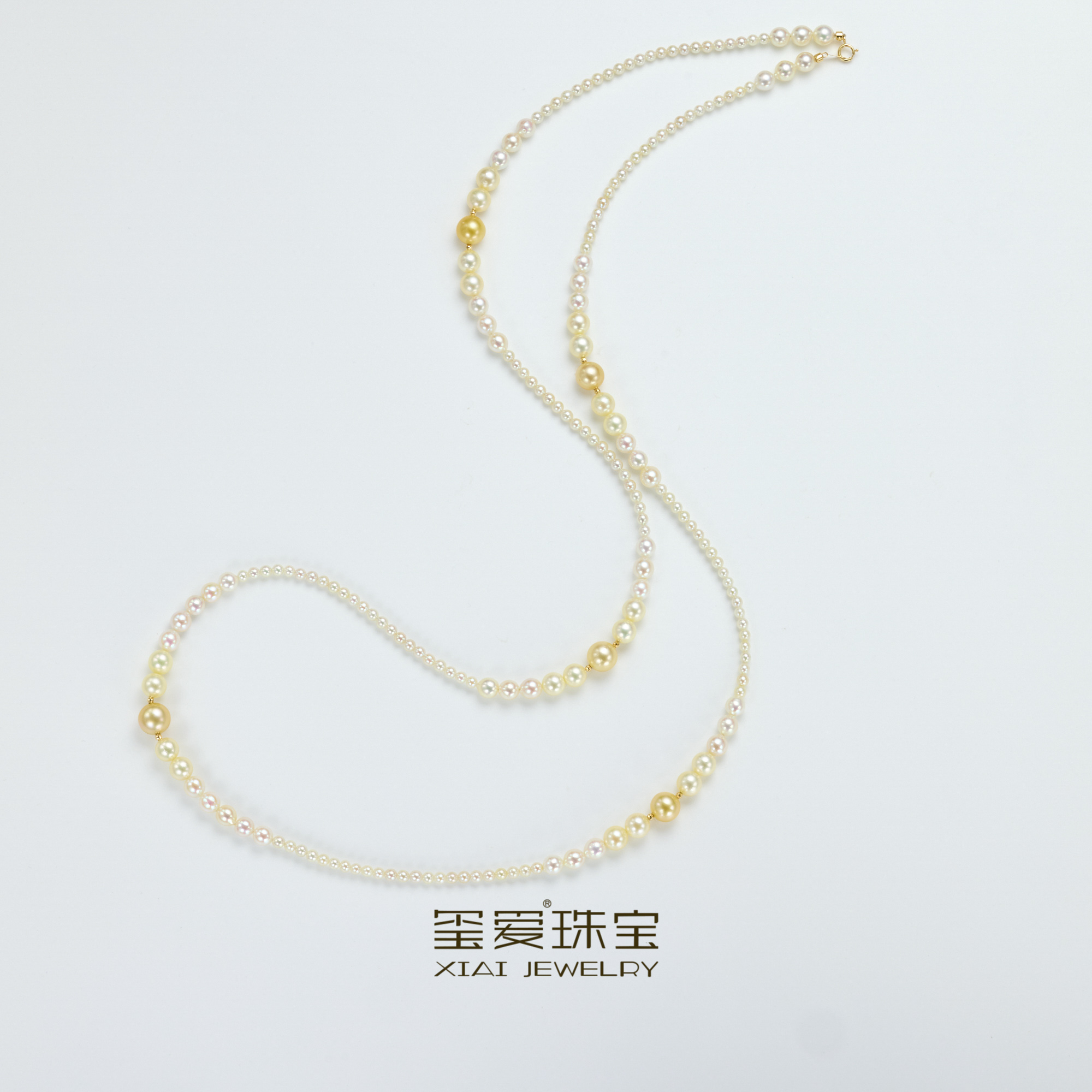 【七天鉴赏期】玺爱珠宝MM-43011海水珍珠南洋金珠混彩项链 18K金