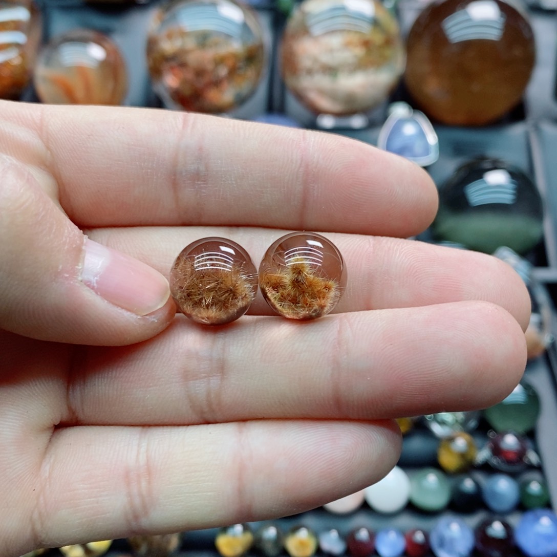 水晶耳饰18K金镶嵌荣*荣水晶耳饰