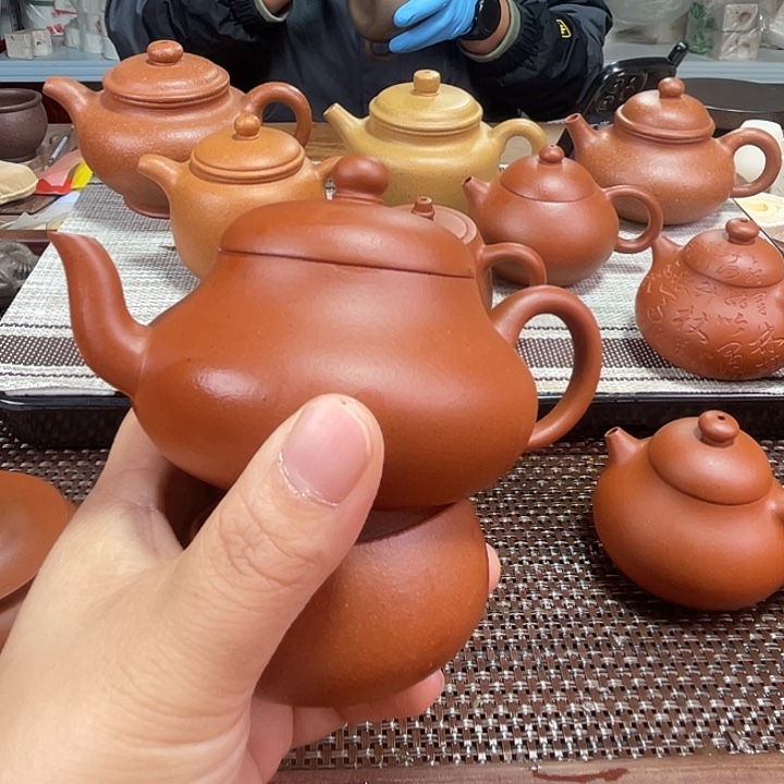 野***草茶壶紫砂君德130老红泥