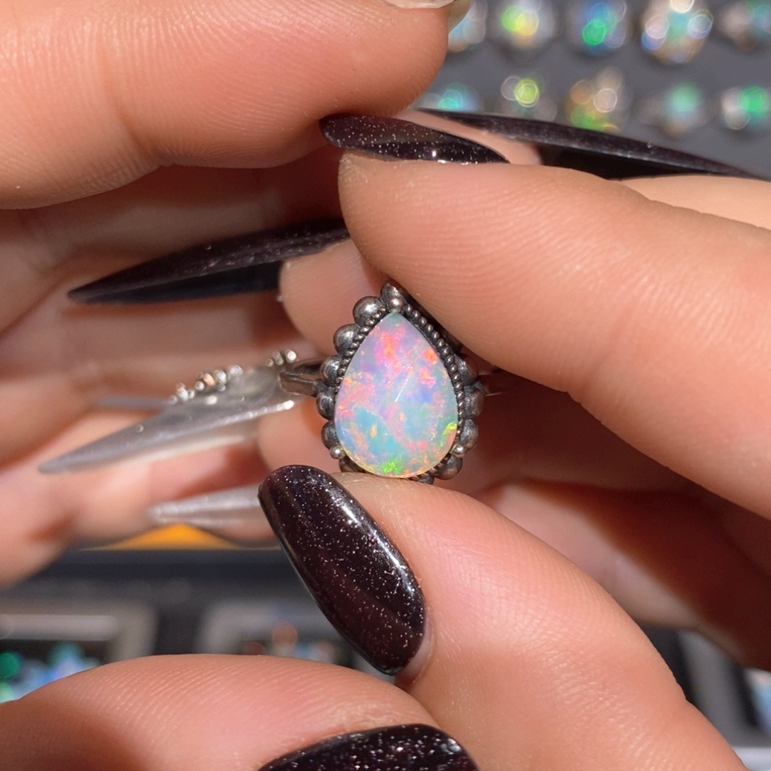 欧泊银S925镶嵌裸石定制