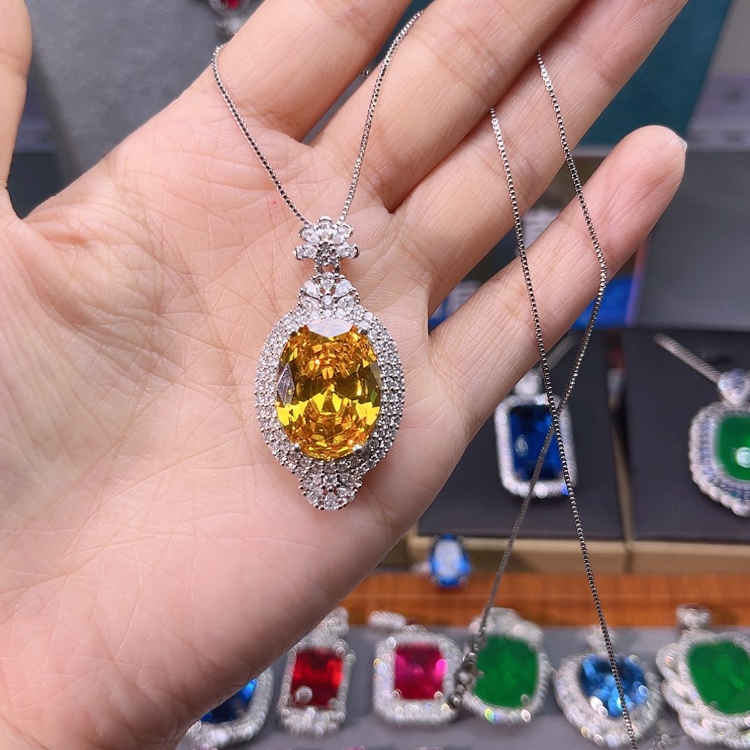 颈饰蓝宝石银S925镶嵌t 20