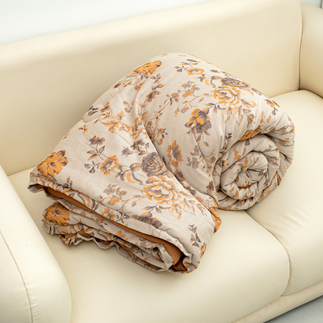 【京かわ会社】木耳边AB款秋冬被 暮影橙