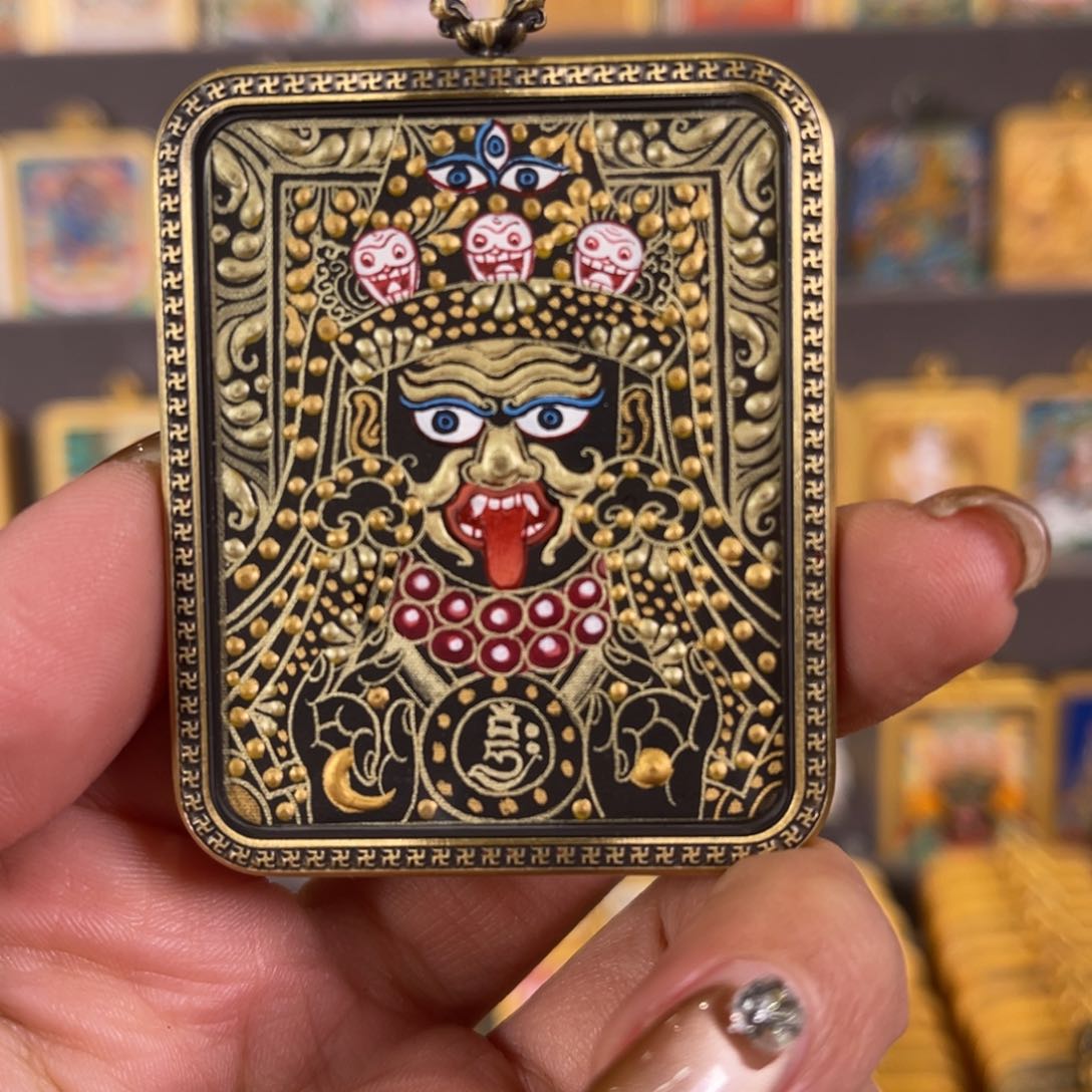 吊坠扎基拉姆青海热贡唐卡