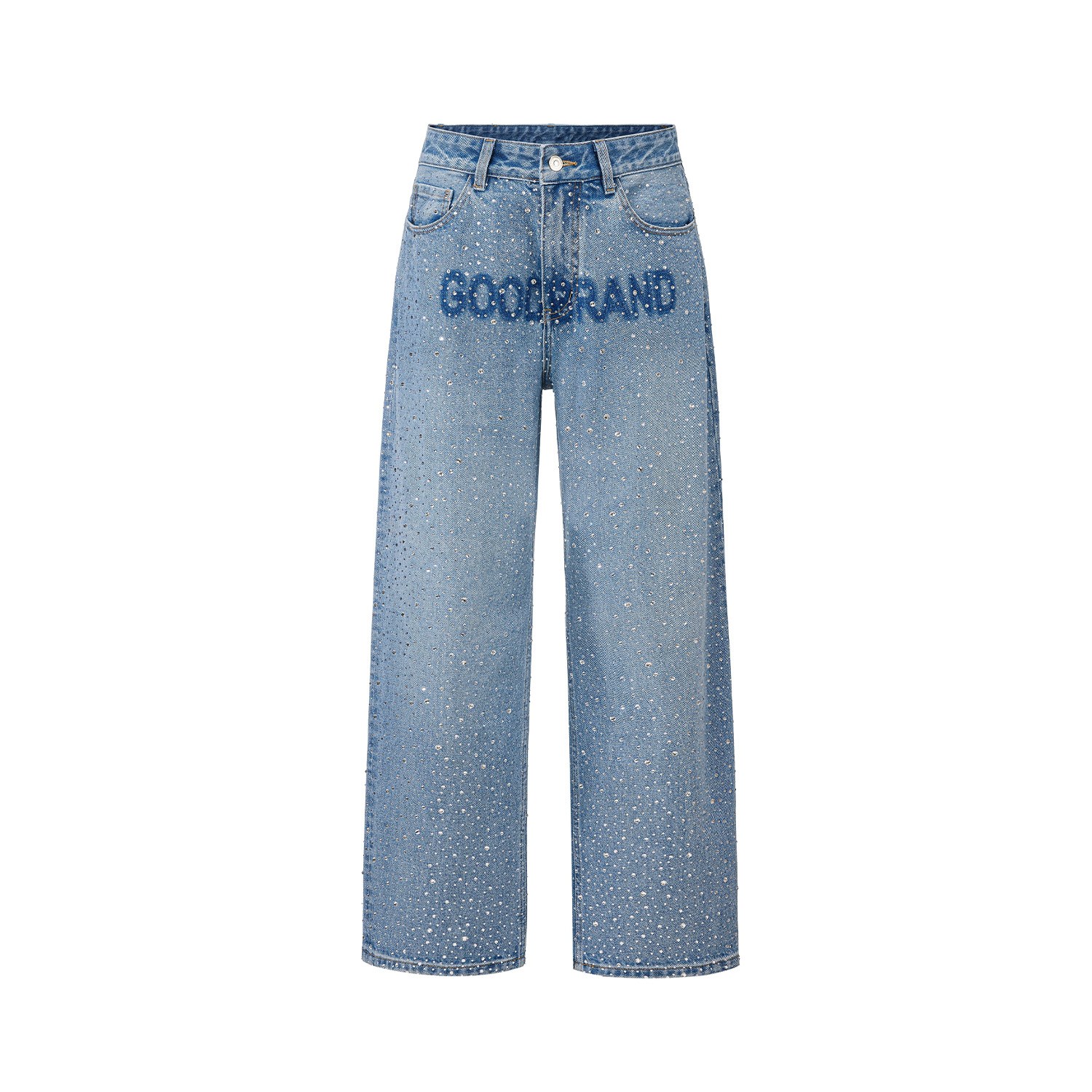 GB-GOODBRAND 2025FW满钻字母水印轻奢时尚高级感牛仔裤 男女同款