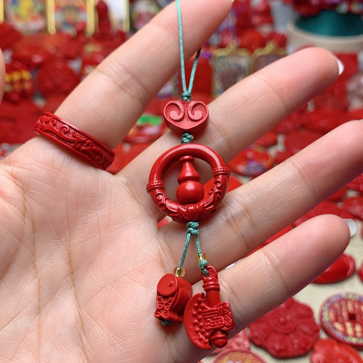 天然辰砂工艺品朱砂手机坠