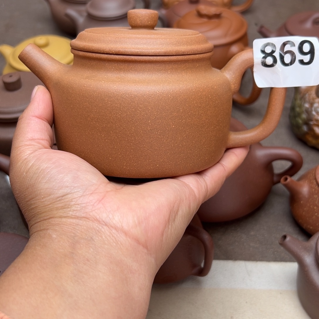 紫砂茶壶黄降坡半手工420cc左右瑕疵