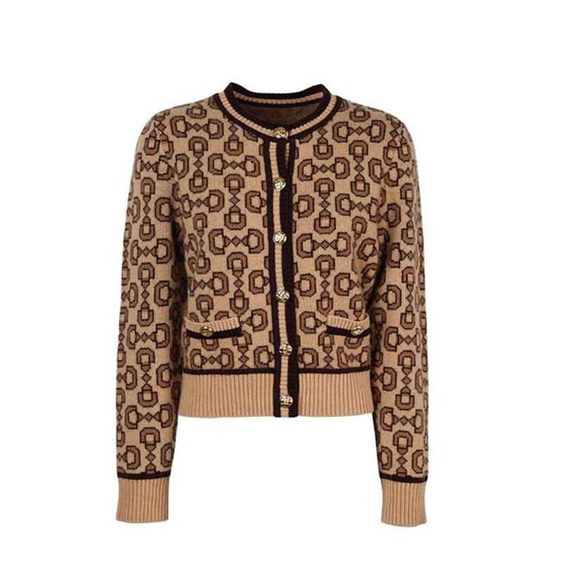 【尚雅专属】100%绵羊毛针织衫经典时髦复古开衫X09BWS8525