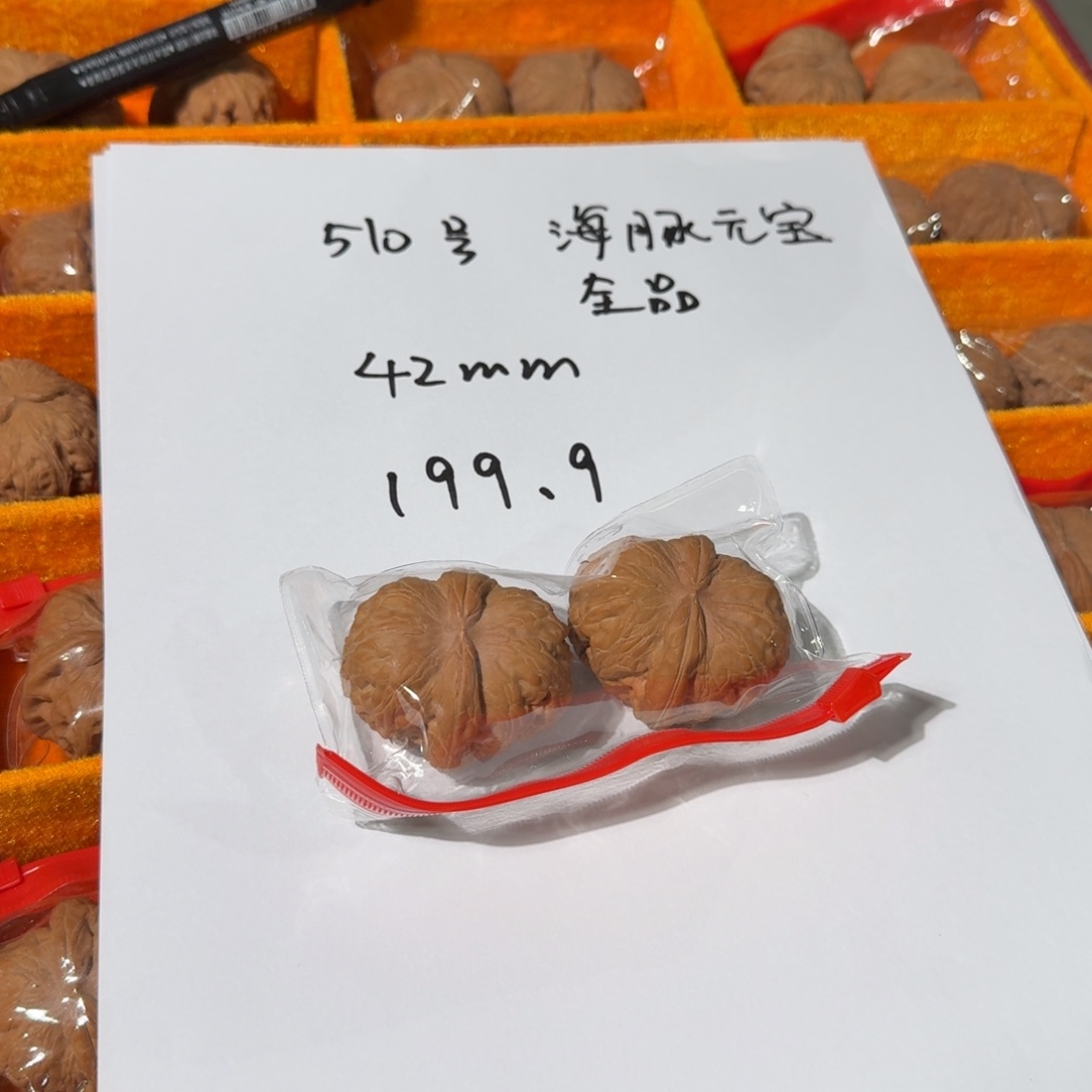 文玩核桃把件510号全品海豚元宝42mm