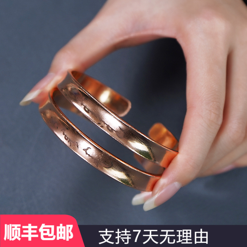 民族风复古百搭手工古风经典做旧实心可调节中古手镯