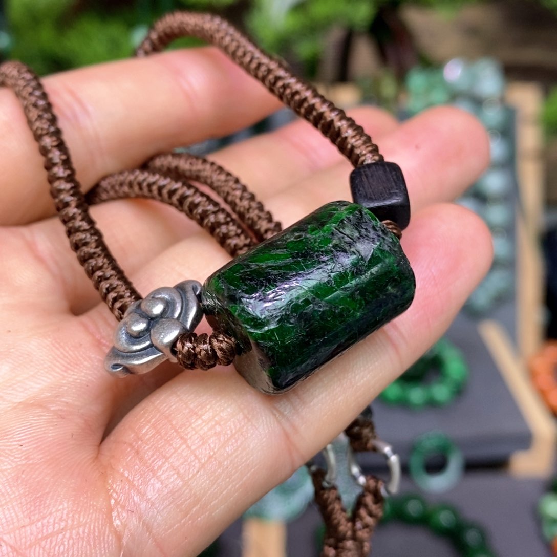 翡翠手链银S925镶嵌漂亮美眉