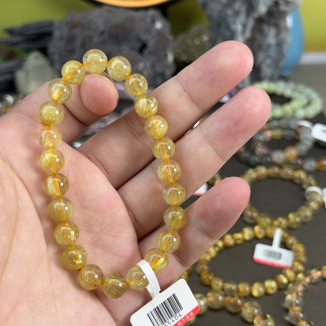 水晶手串未镶嵌脑***者金发晶