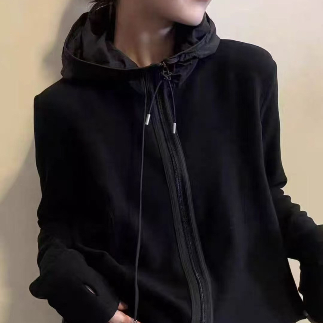 NFM女驸马秋冬新款拉链开衫连帽德绒显瘦卫衣5053