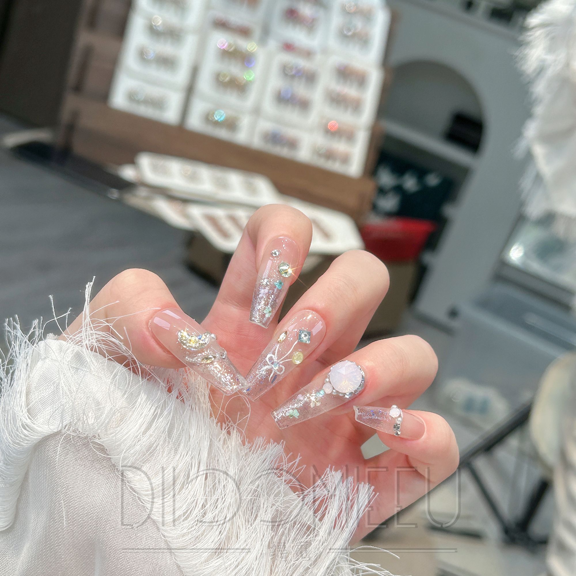 【扶摇玉凝】缇觅粉蛋白全华子钻纯手工穿戴式穿戴甲