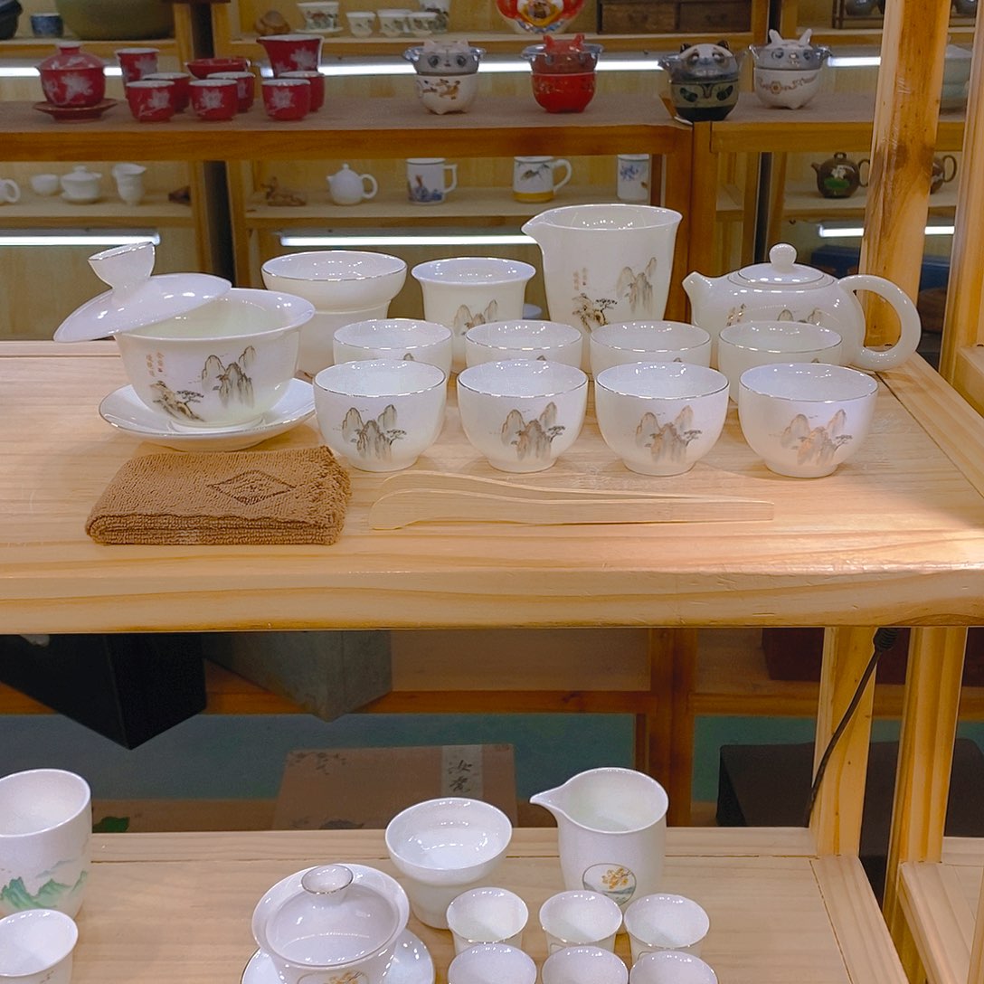【不止】羊脂玉瓷茶具套装