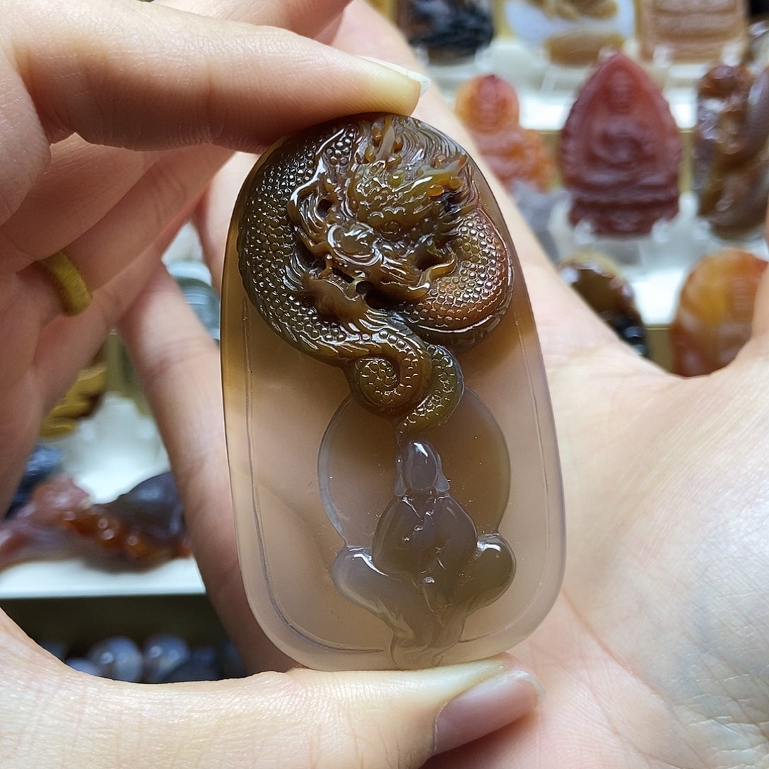 搓***灰玛瑙/玉髓未镶嵌颈饰