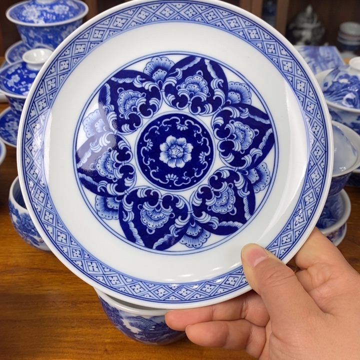 青花手绘壶承有料点