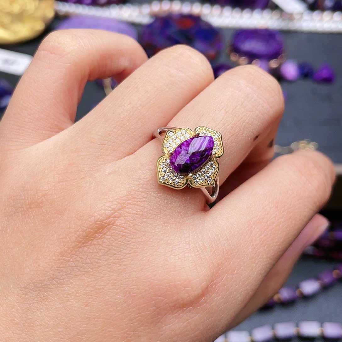 苏纪石（舒俱来）戒指银S925镶嵌