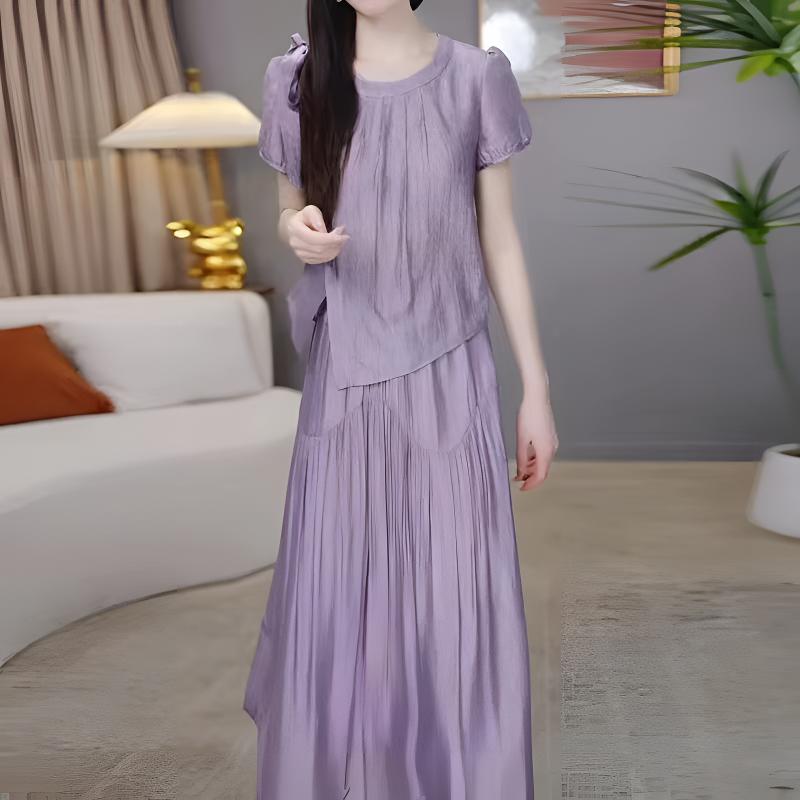 【T93】轻奢风优雅套装女2025夏季新款收腰减龄显瘦半身裙两件套