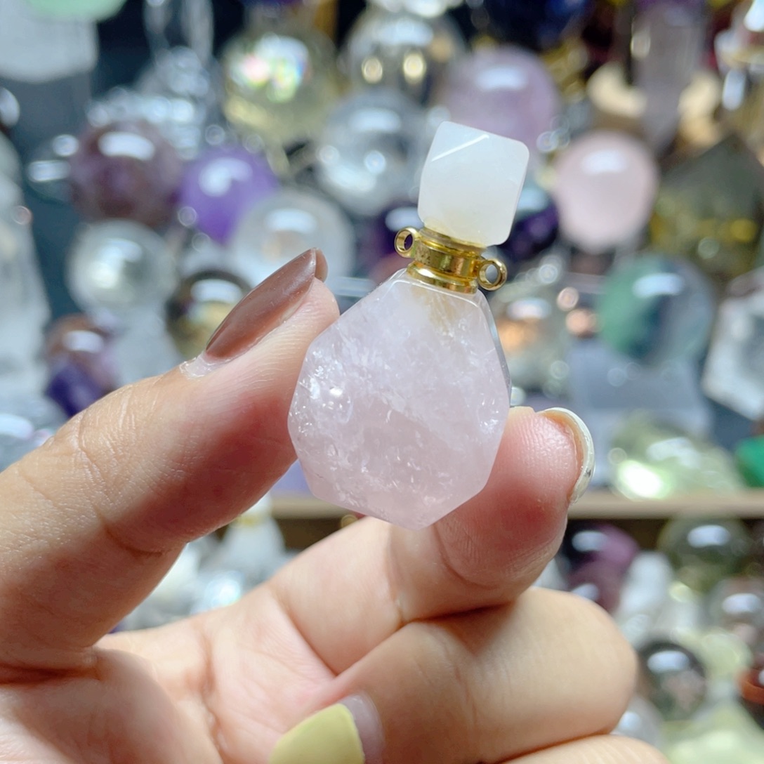 粉晶香水瓶未镶嵌水晶