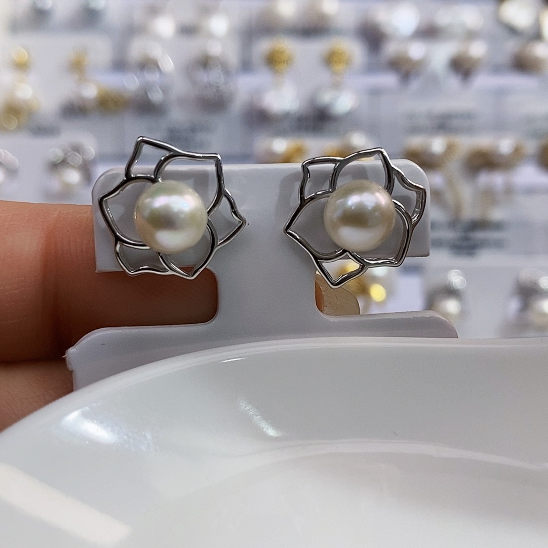 银S925镶嵌特价秒库存单孤品正版珠宝淡水极光淡水珍珠