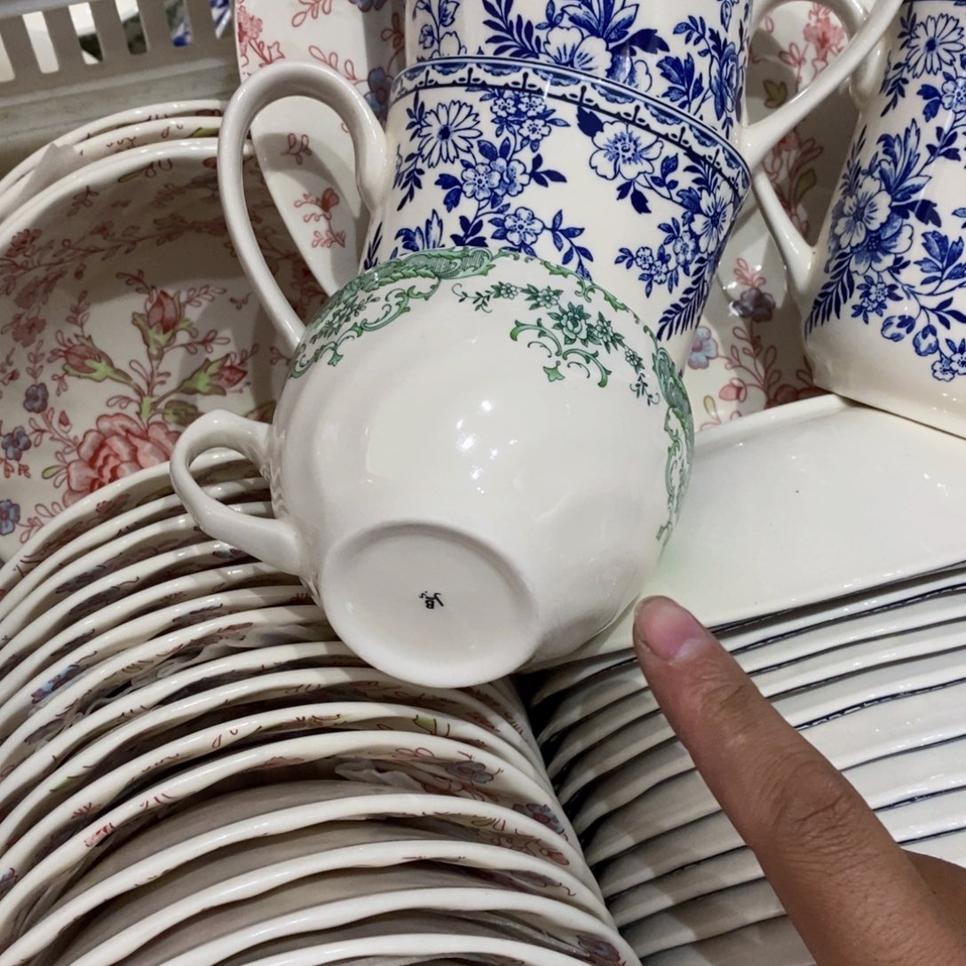 孙***记瓷全新绿色咖啡杯没碟